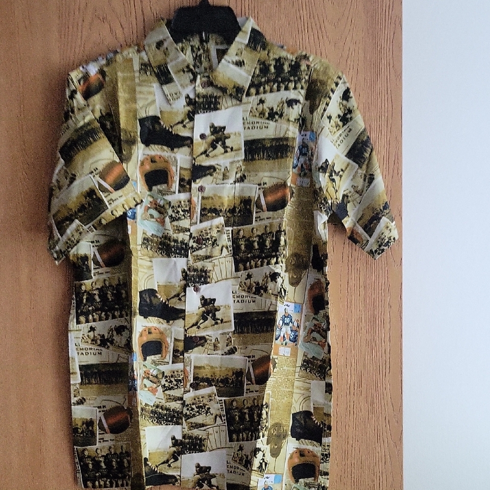 Retro Football Design Print Men's Casual Shirt